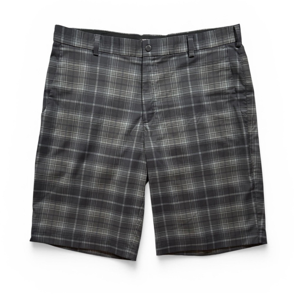 Nike Golf Men's Dri-Fit Plaid Golf Shorts Tour Performance Gray Sz 36x12 -1572